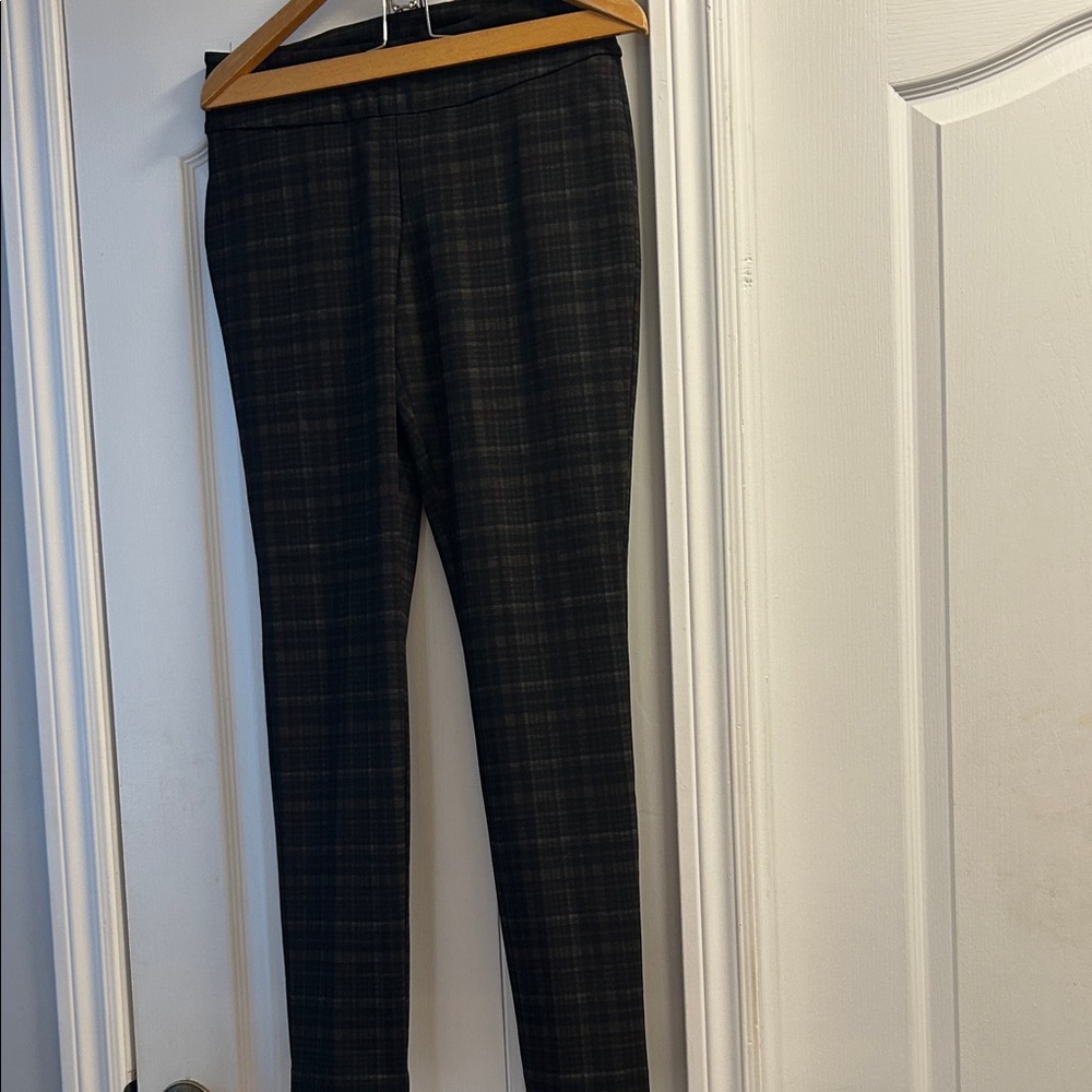 Plaid Skinny Dress Pants for Women - Black/Grey